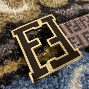 Fendi Black and Gold Belt